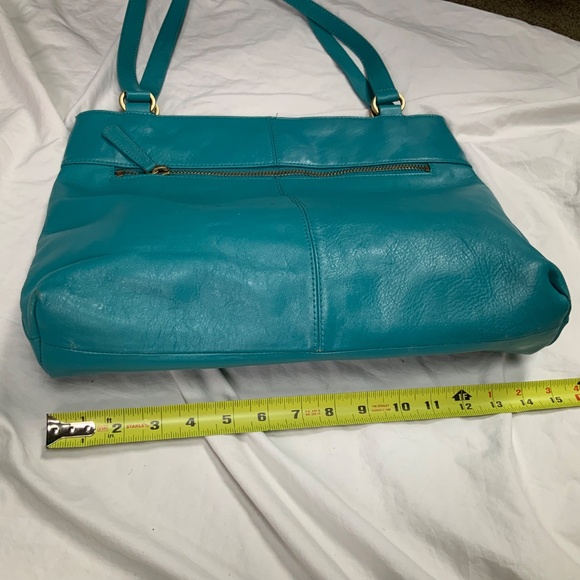 Teal Blue Leather Shoulder Bag by Hobo - Picture 3 of 9